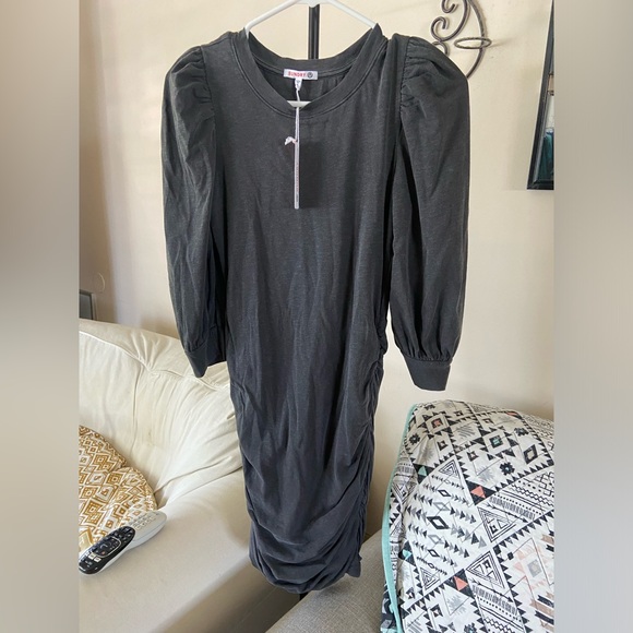 NWT Sundry Slub Mini Dress Size 1 (Small) Pigment Charcoal Gray - Picture 1 of 9